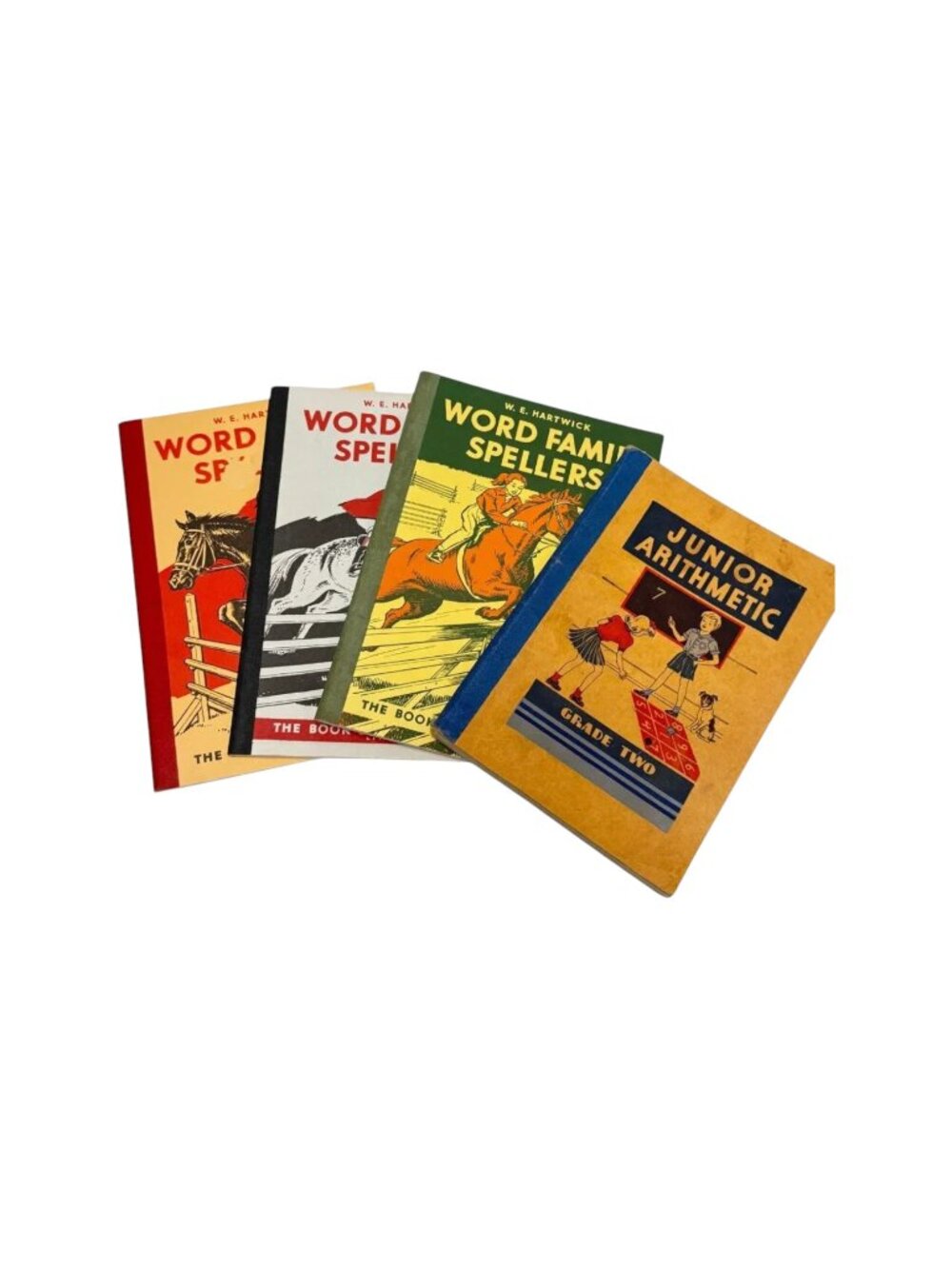 Vintage Home School Text PB Lot‎ 4 Word Family Speller and Math Books 1960